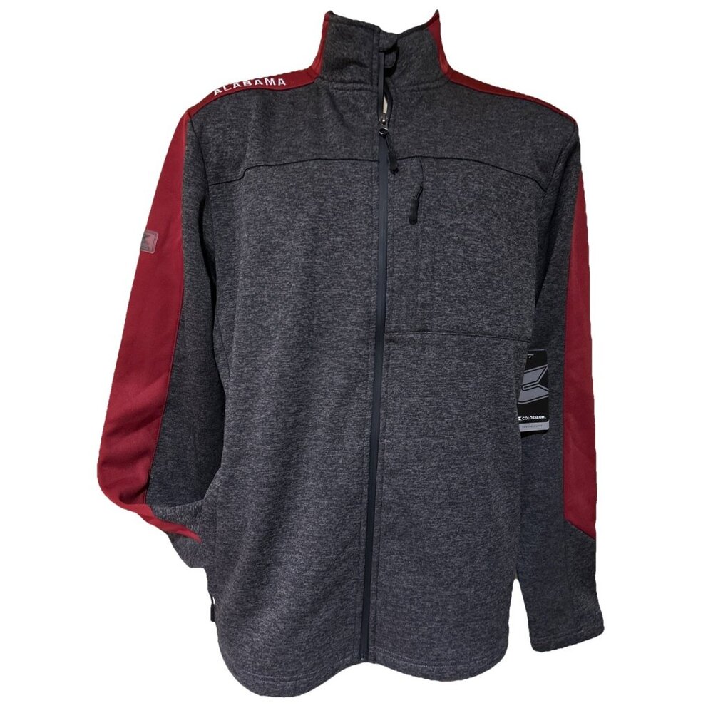 NEW Alabama Crimson Tide Colosseum Gray Full Zip Pockets Jacket Men's L